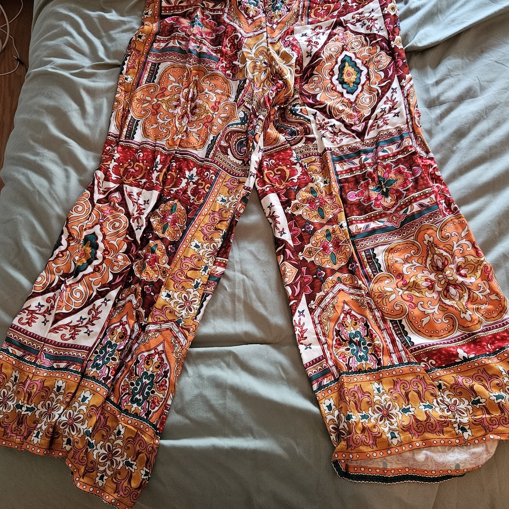 Haute Hippie Red and Pink Patterned Skirt